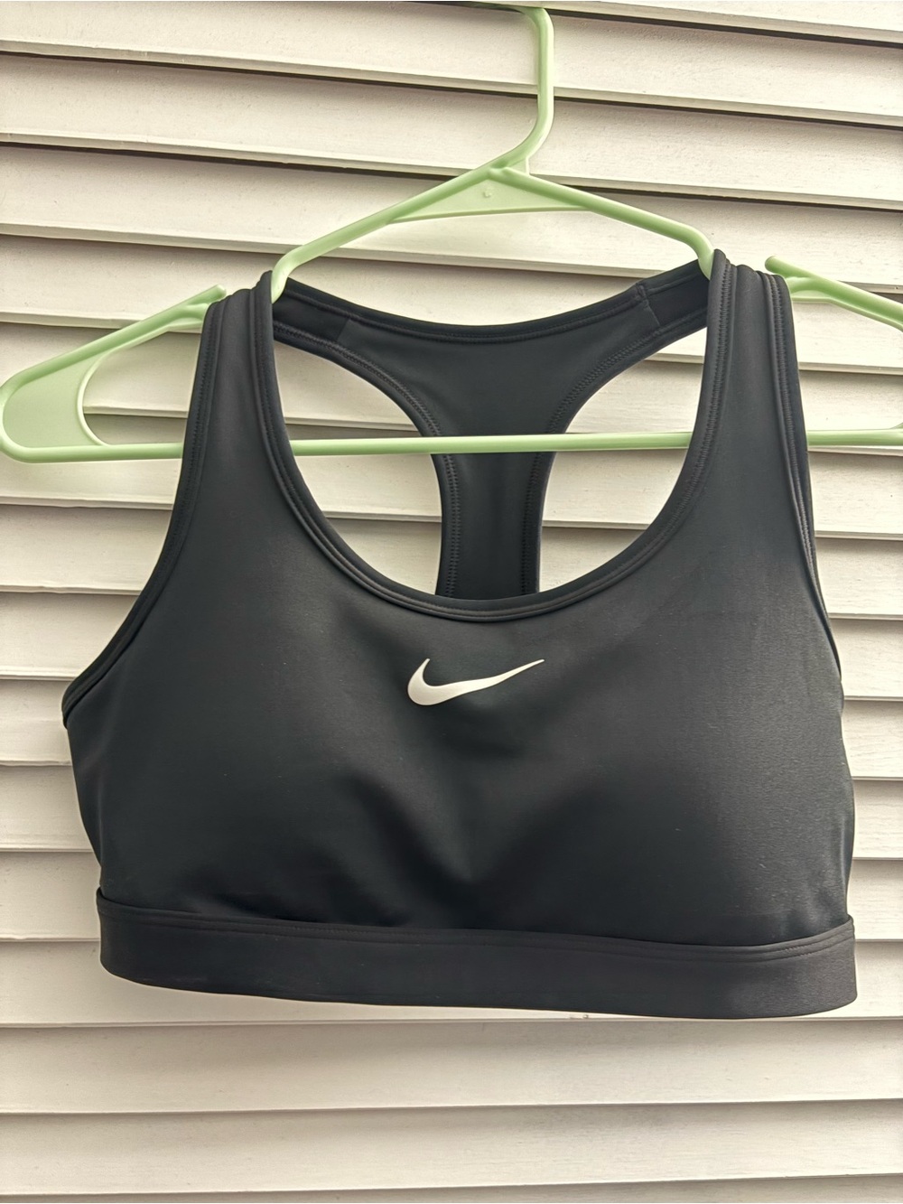 Nike Black Sports Bra with White Swoosh - Racerback Support